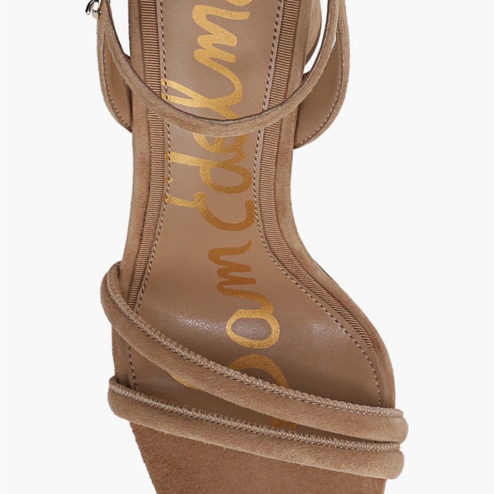 Sam Edelman Kia Strappy Brown Suede Block Heel Sandals - Picture 5 of 15